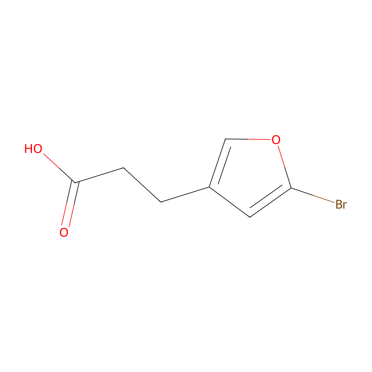 3-(5-Bromofuran-3-yl)propanoic acid molecular structure, CAS 1513270-89-7