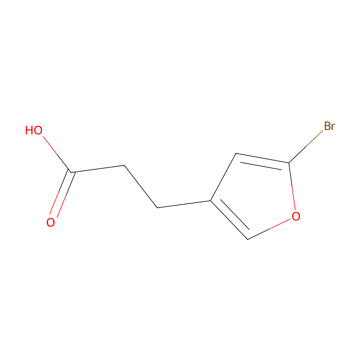 3-(5-Bromofuran-3-yl)propanoic acid molecular structure, CAS 1513270-89-7