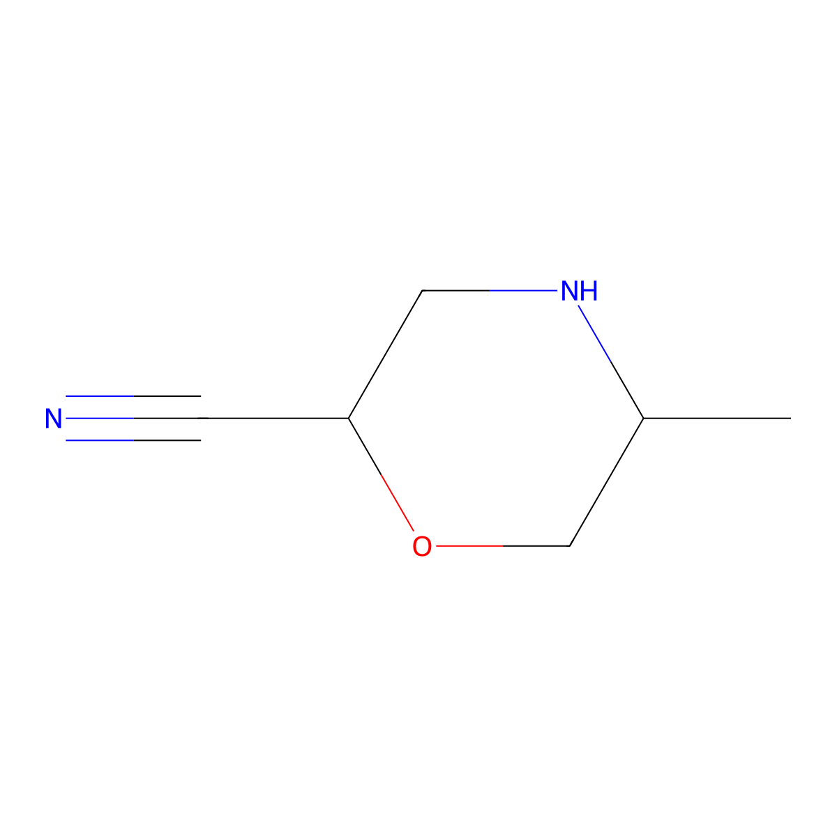 5-Methylmorpholine-2-carbonitrile molecular structure, CAS 1513271-26-5