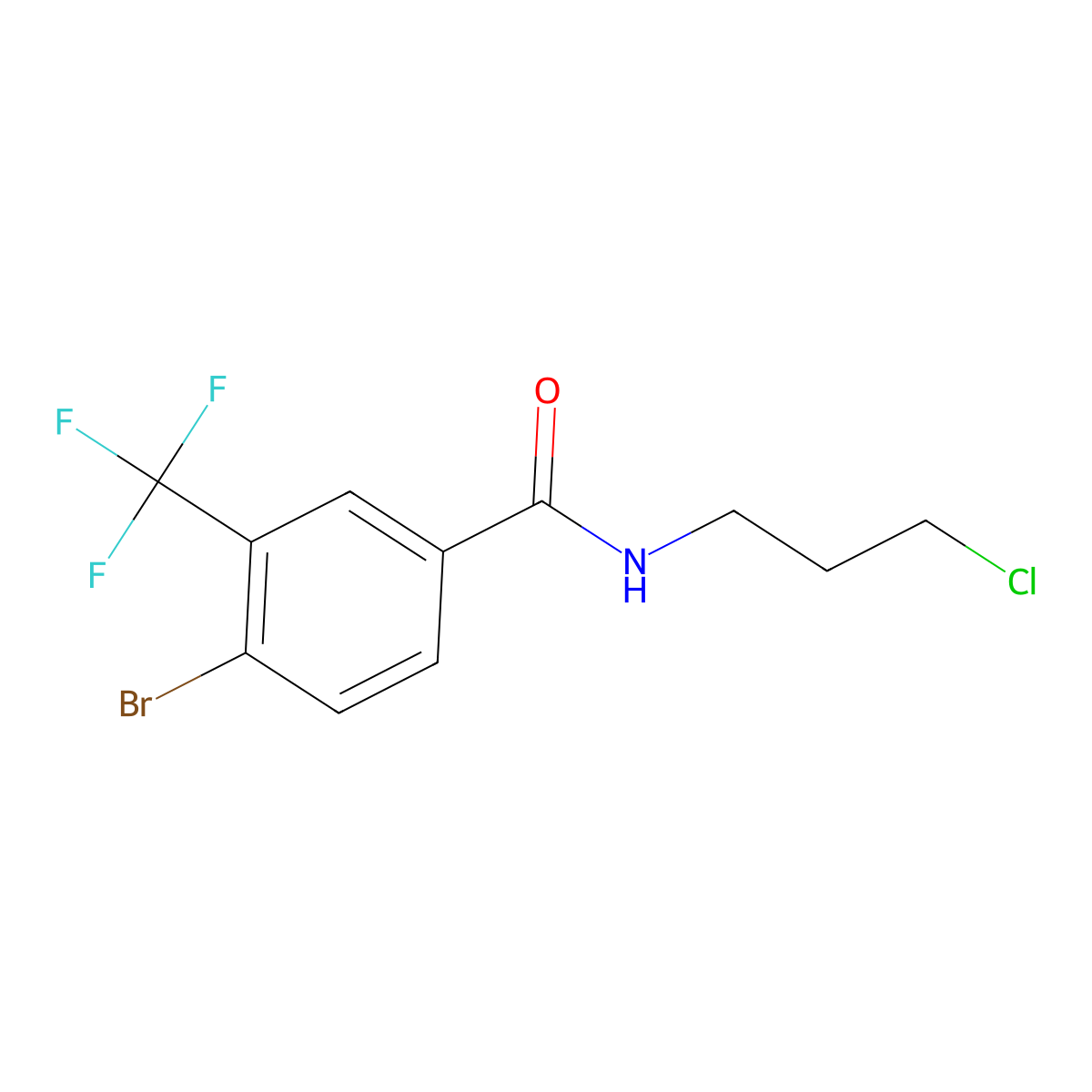 4-Bromo-N-(3-chloropropyl)-3-(trifluoromethyl)benzamide molecular structure, CAS 1513273-68-1