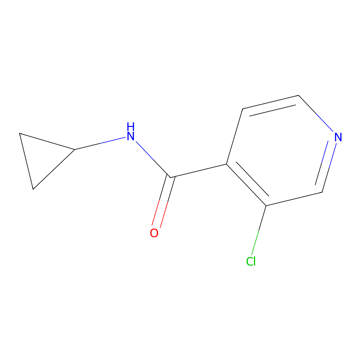 3-chloro-N-cyclopropylisonicotinamide molecular structure, CAS 1513289-40-1