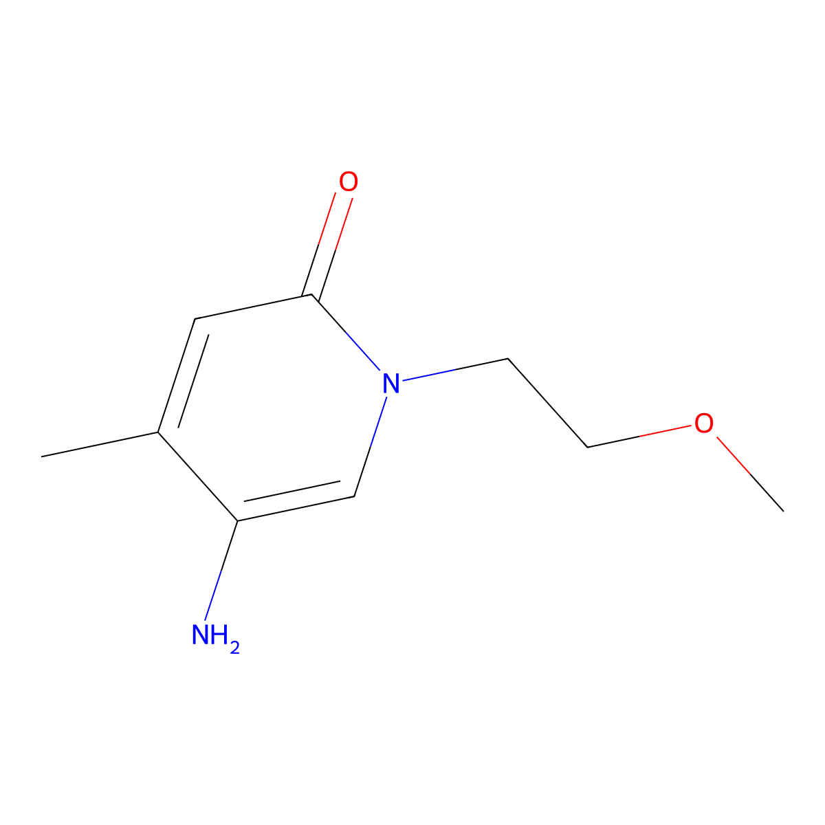 5-Amino-1-(2-methoxyethyl)-4-methyl-1,2-dihydropyridin-2-one molecular structure, CAS 1513312-56-5