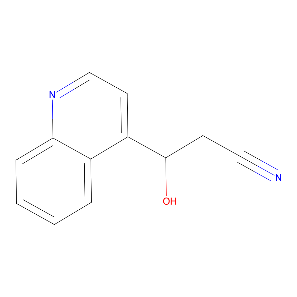3-Hydroxy-3-(quinolin-4-yl)propanenitrile molecular structure, CAS 1513326-94-7