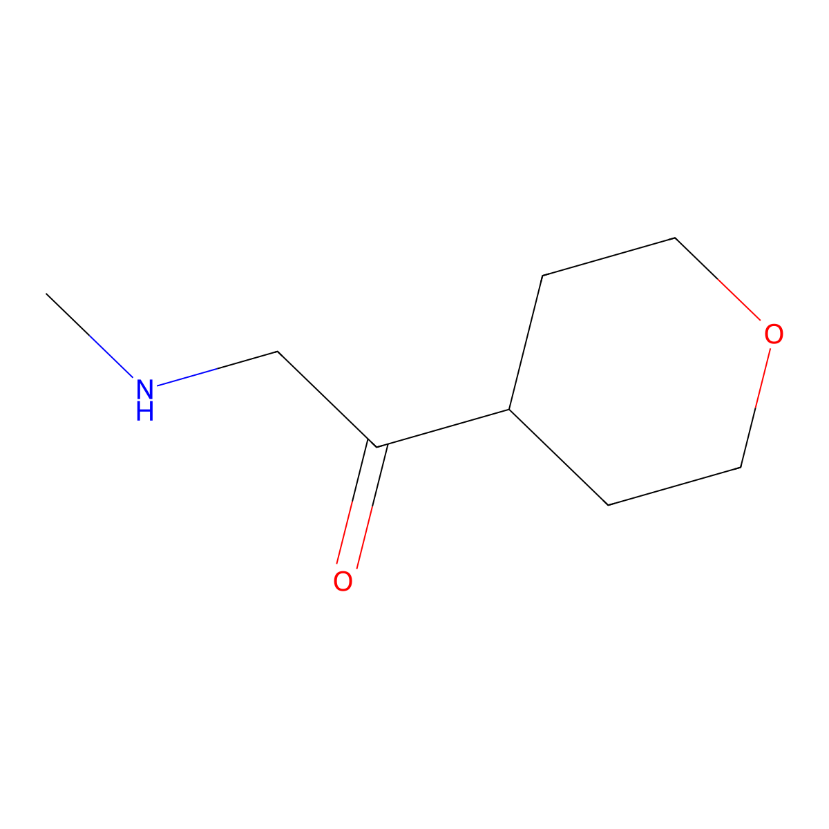 2-(Methylamino)-1-(oxan-4-yl)ethan-1-one molecular structure, CAS 1513328-73-8