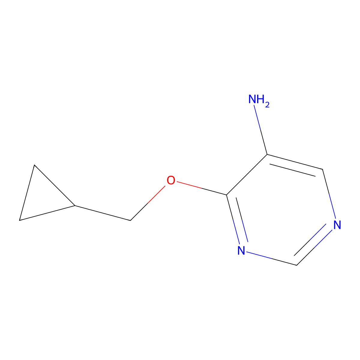 4-(Cyclopropylmethoxy)pyrimidin-5-amine molecular structure, CAS 1513331-49-1