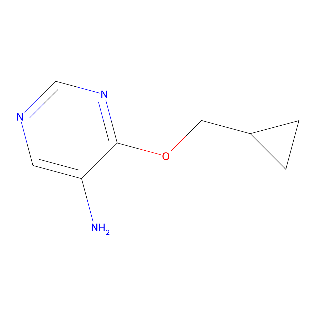 4-(Cyclopropylmethoxy)pyrimidin-5-amine molecular structure, CAS 1513331-49-1