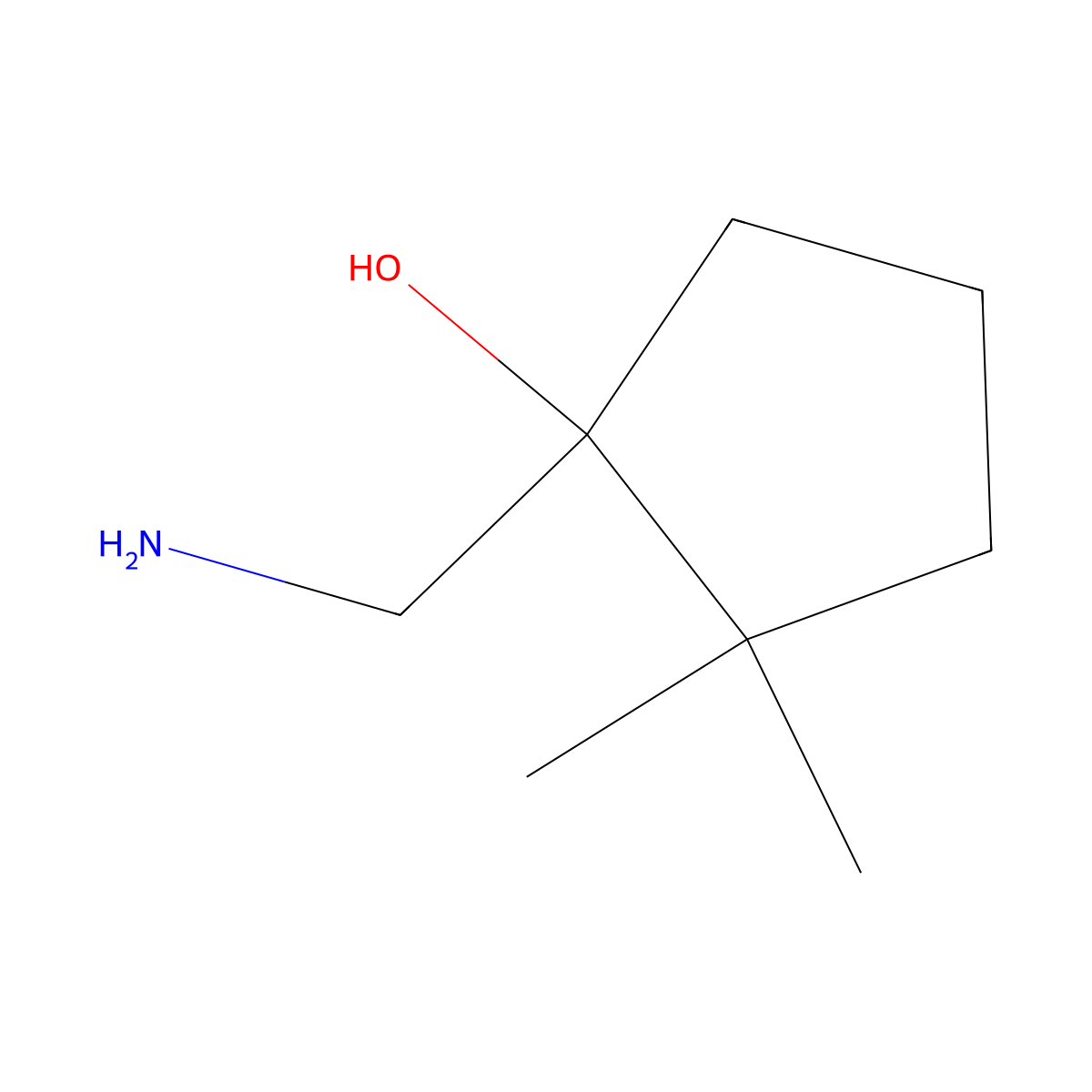 1-(Aminomethyl)-2,2-dimethylcyclopentan-1-ol molecular structure, CAS 1513337-08-0