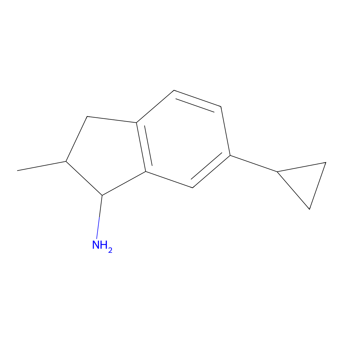6-cyclopropyl-2-methyl-2,3-dihydro-1H-inden-1-amine molecular structure, CAS 1513338-85-6