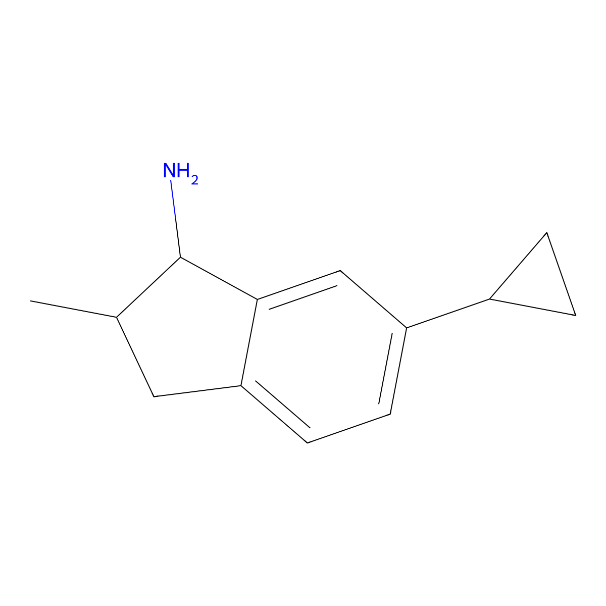 6-cyclopropyl-2-methyl-2,3-dihydro-1H-inden-1-amine molecular structure, CAS 1513338-85-6