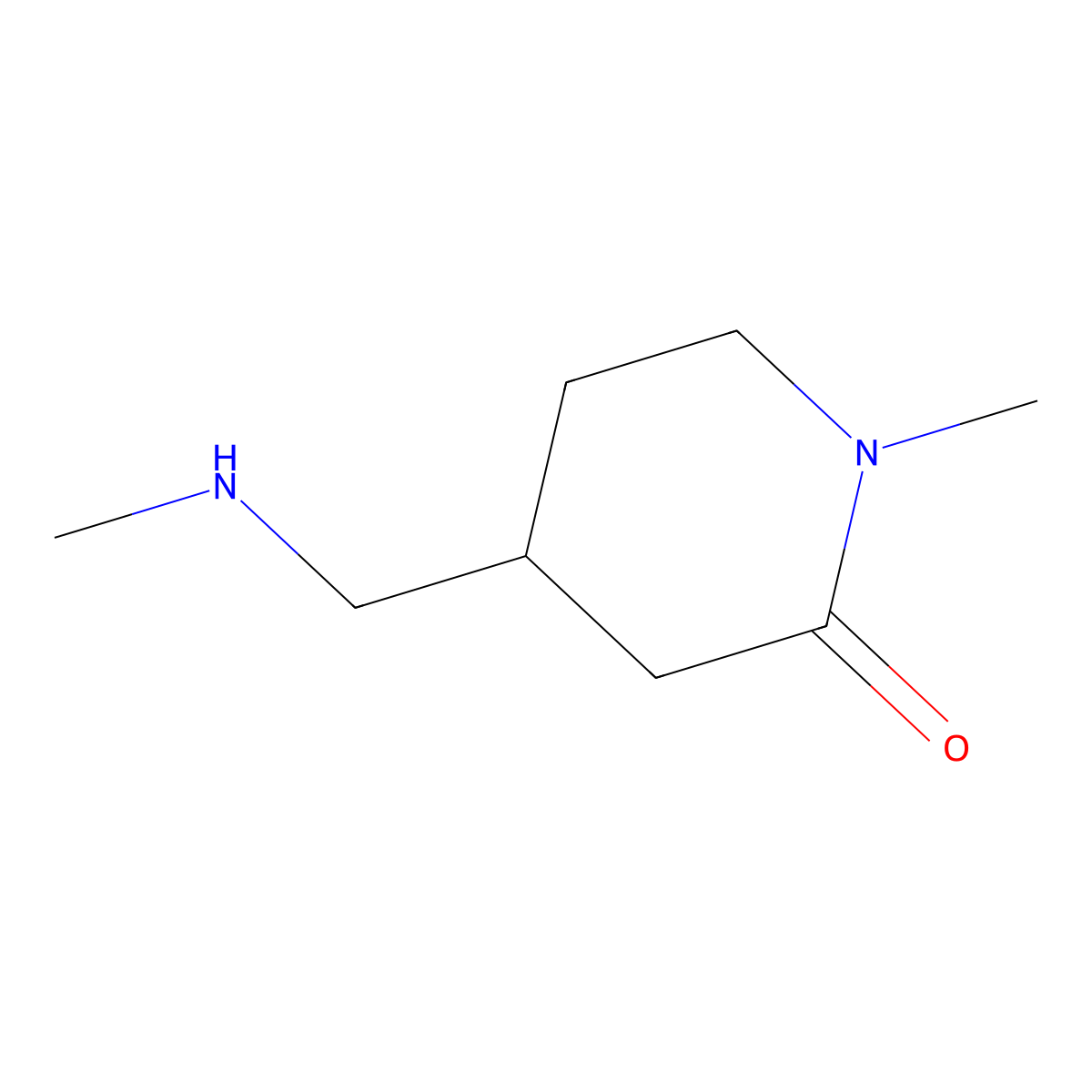 1-Methyl-4-[(methylamino)methyl]piperidin-2-one molecular structure, CAS 1513344-32-5