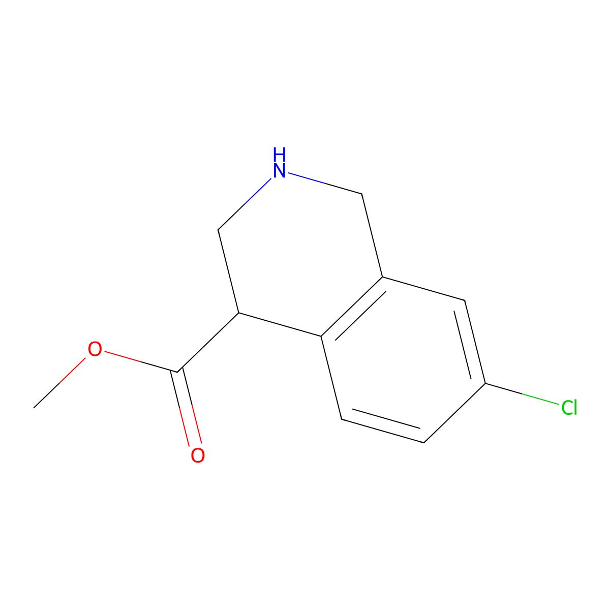 Methyl 7-chloro-1,2,3,4-tetrahydroisoquinoline-4-carboxylate molecular structure, CAS 1513344-55-2