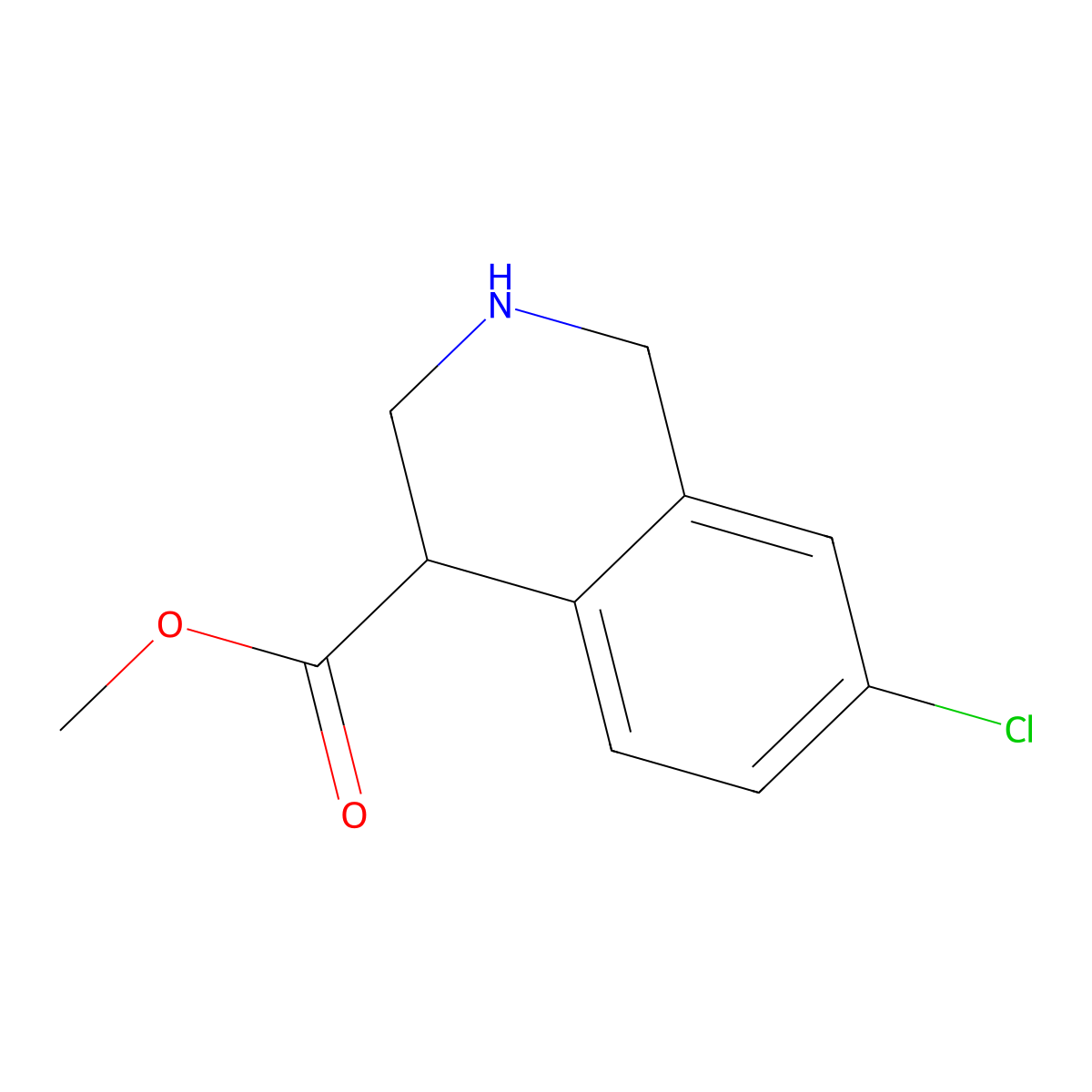 Methyl 7-chloro-1,2,3,4-tetrahydroisoquinoline-4-carboxylate molecular structure, CAS 1513344-55-2
