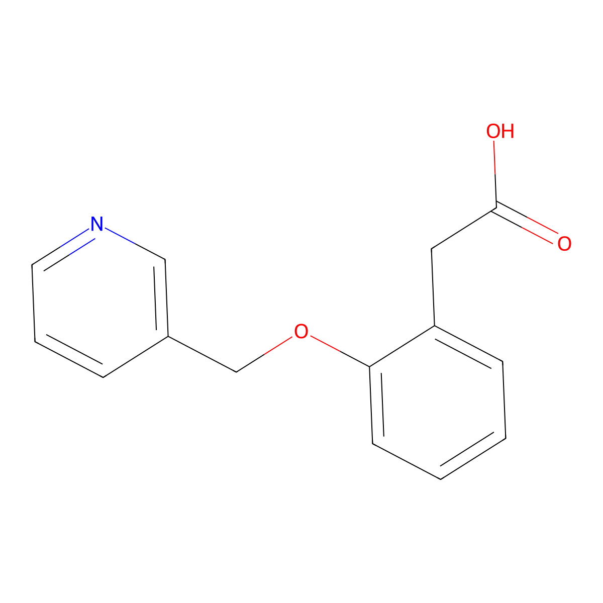 2-{2-[(Pyridin-3-yl)methoxy]phenyl}acetic acid molecular structure, CAS 1513346-23-0