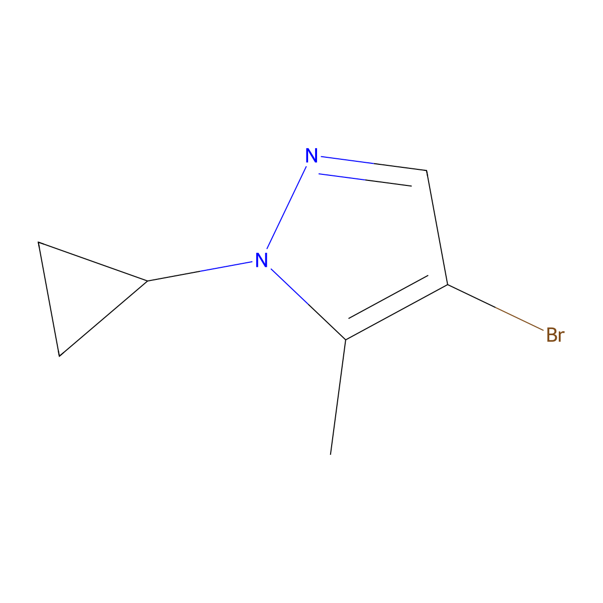 4-Bromo-1-cyclopropyl-5-methyl-1H-pyrazole molecular structure, CAS 1513346-26-3