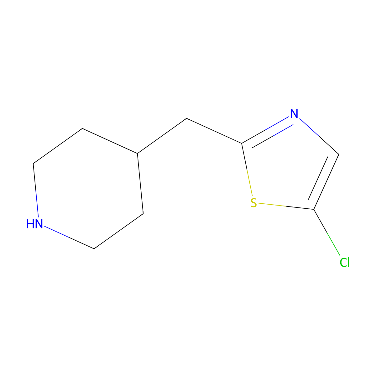 4-[(5-Chloro-1,3-thiazol-2-yl)methyl]piperidine molecular structure, CAS 1513354-39-6