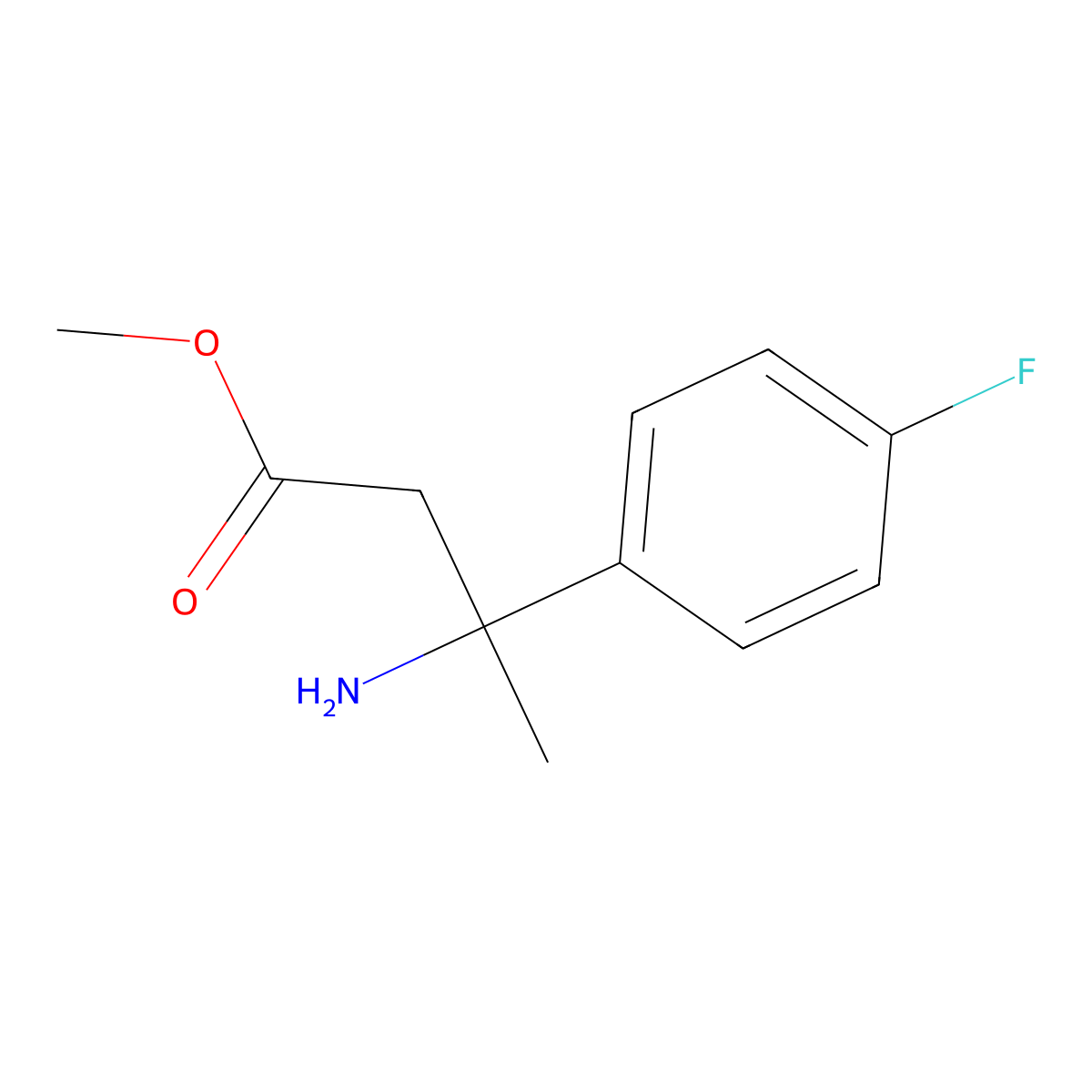 Methyl 3-amino-3-(4-fluorophenyl)butanoate molecular structure, CAS 1513358-53-6