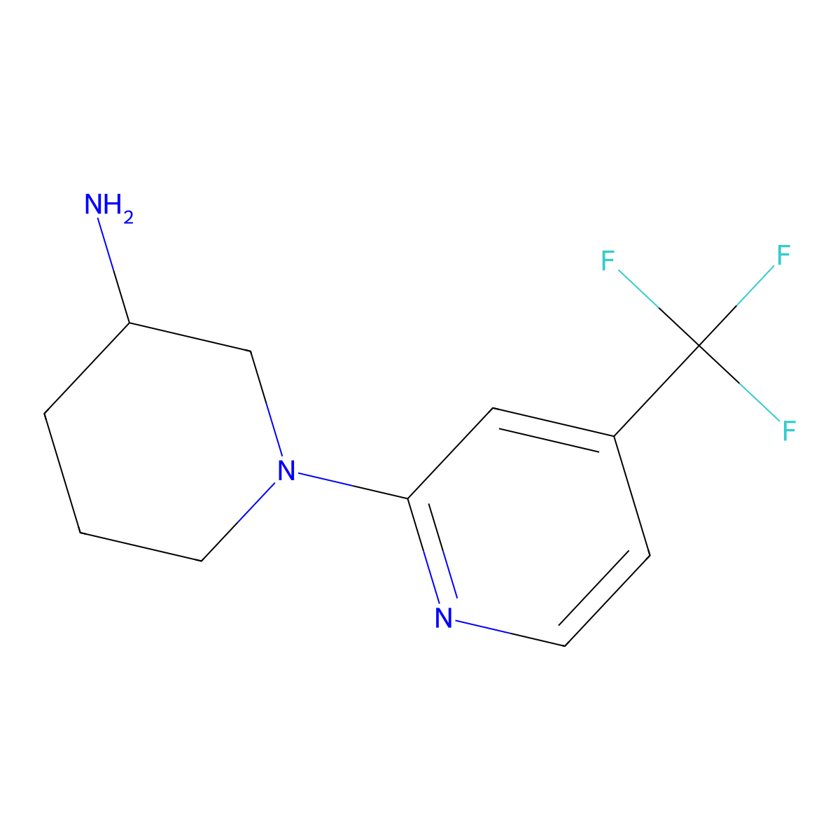 1-[4-(Trifluoromethyl)pyridin-2-yl]piperidin-3-amine molecular structure, CAS 1513366-79-4