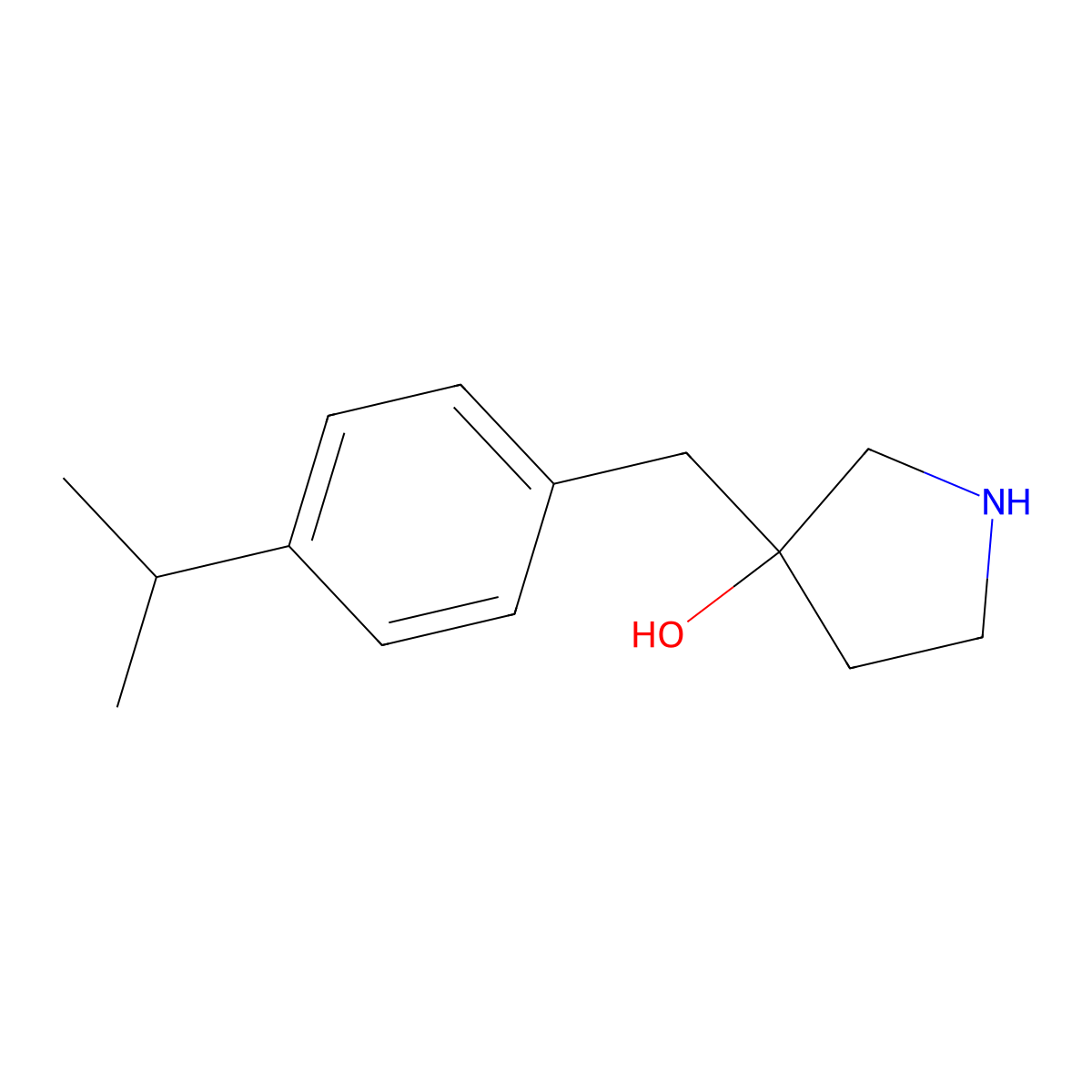 3-(4-Isopropylbenzyl)pyrrolidin-3-ol molecular structure, CAS 1513373-57-3