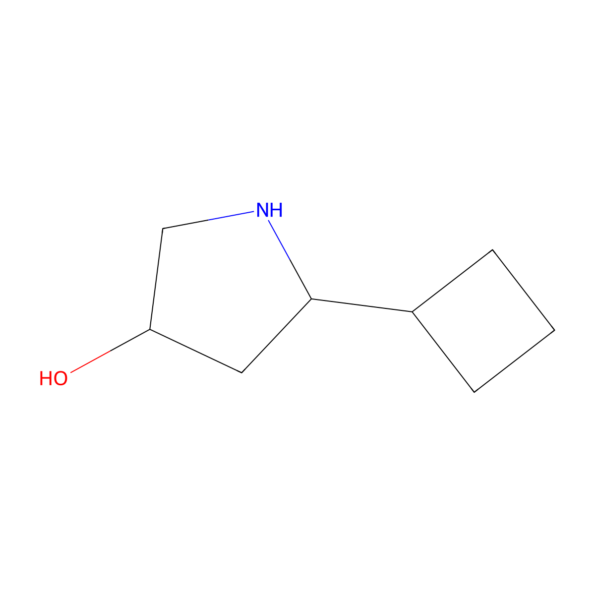 5-Cyclobutylpyrrolidin-3-ol molecular structure, CAS 1513387-14-8