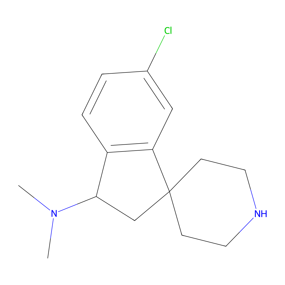 6-Chloro-N,N-dimethyl-2,3-dihydrospiro[indene-1,4'-piperidin]-3-amine molecular structure, CAS 1513394-14-3