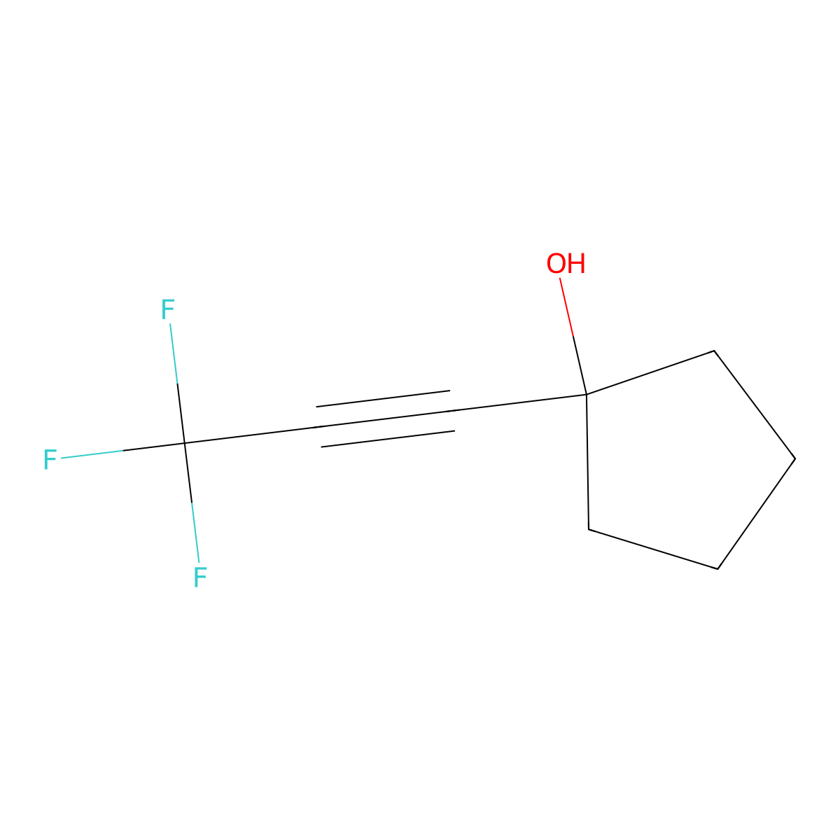 1-(3,3,3-Trifluoroprop-1-ynyl)cyclopentan-1-ol molecular structure, CAS 151340-87-3