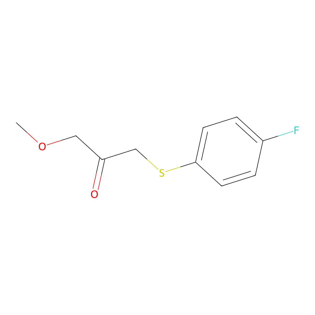 1-((4-Fluorophenyl)thio)-3-methoxypropan-2-one molecular structure, CAS 1513400-99-1