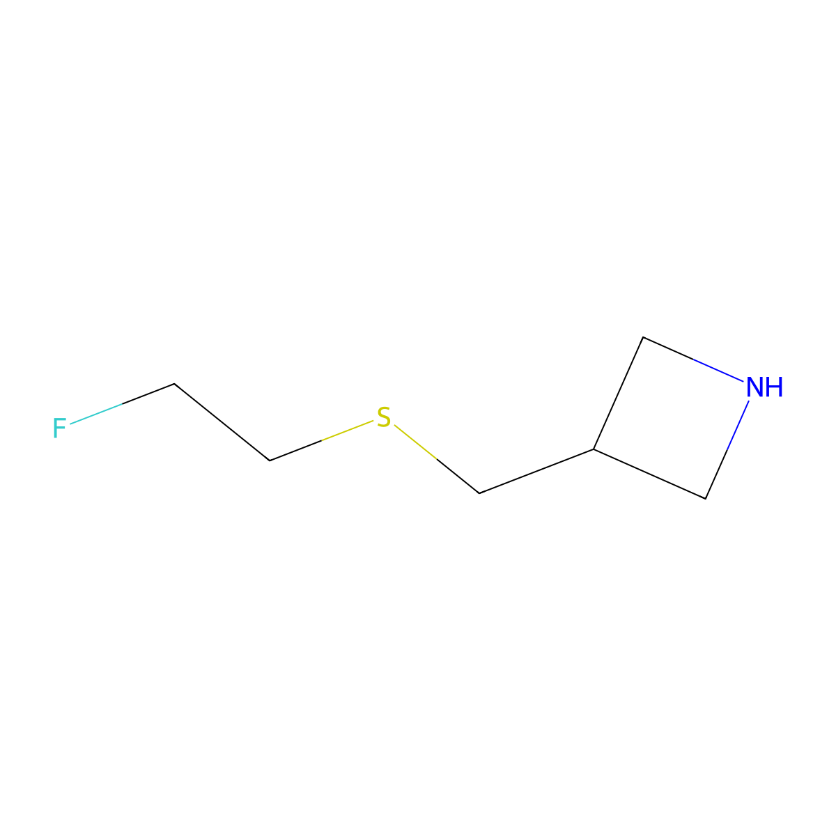 3-{[(2-Fluoroethyl)sulfanyl]methyl}azetidine molecular structure, CAS 1513404-94-8