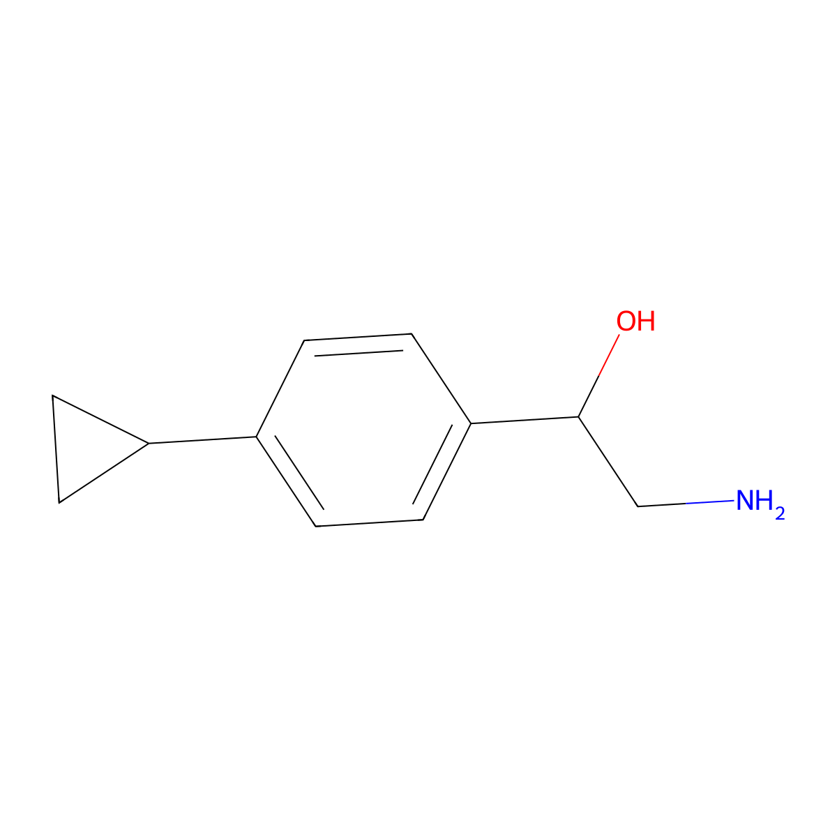 2-Amino-1-(4-cyclopropylphenyl)ethan-1-ol molecular structure, CAS 1513411-83-0