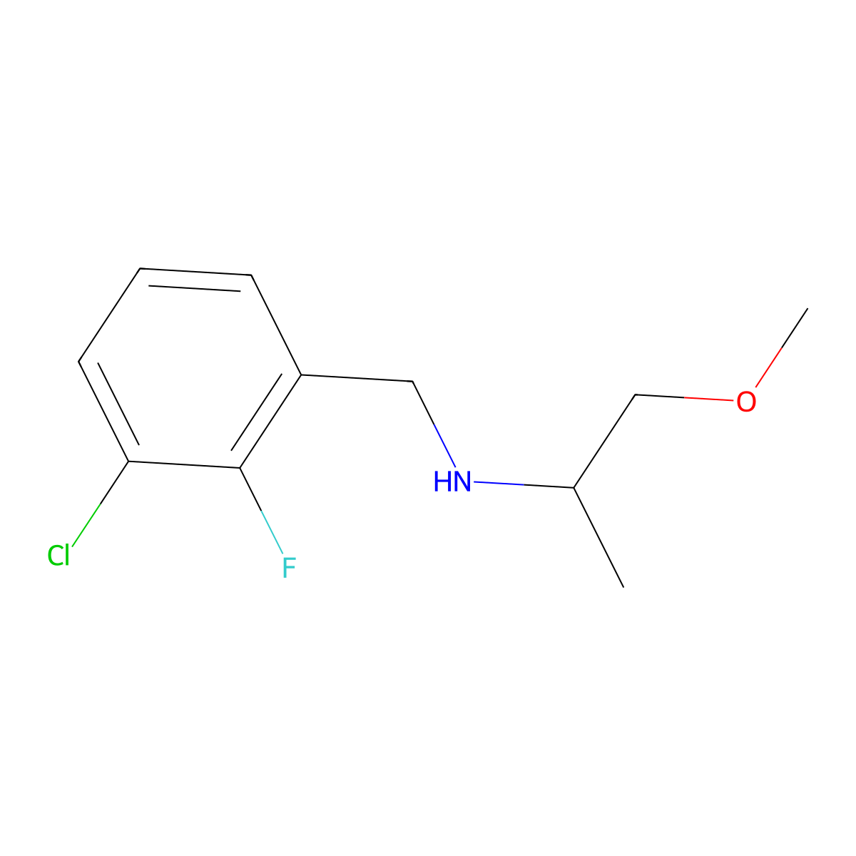 [(3-Chloro-2-fluorophenyl)methyl](1-methoxypropan-2-yl)amine molecular structure, CAS 1513412-77-5
