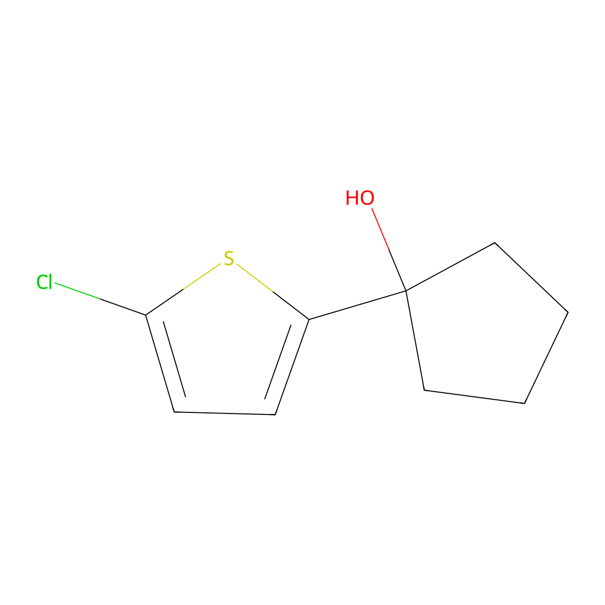1-(5-Chlorothiophen-2-yl)cyclopentan-1-ol molecular structure, CAS 1513414-89-5