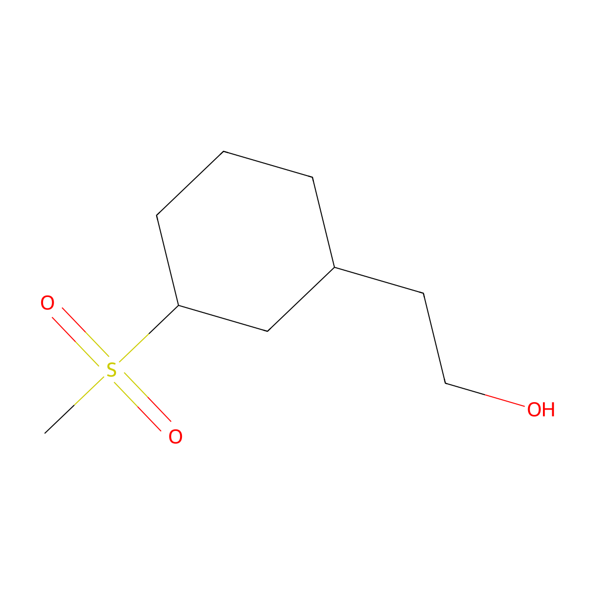 2-(3-Methanesulfonylcyclohexyl)ethan-1-OL molecular structure, CAS 1513417-82-7