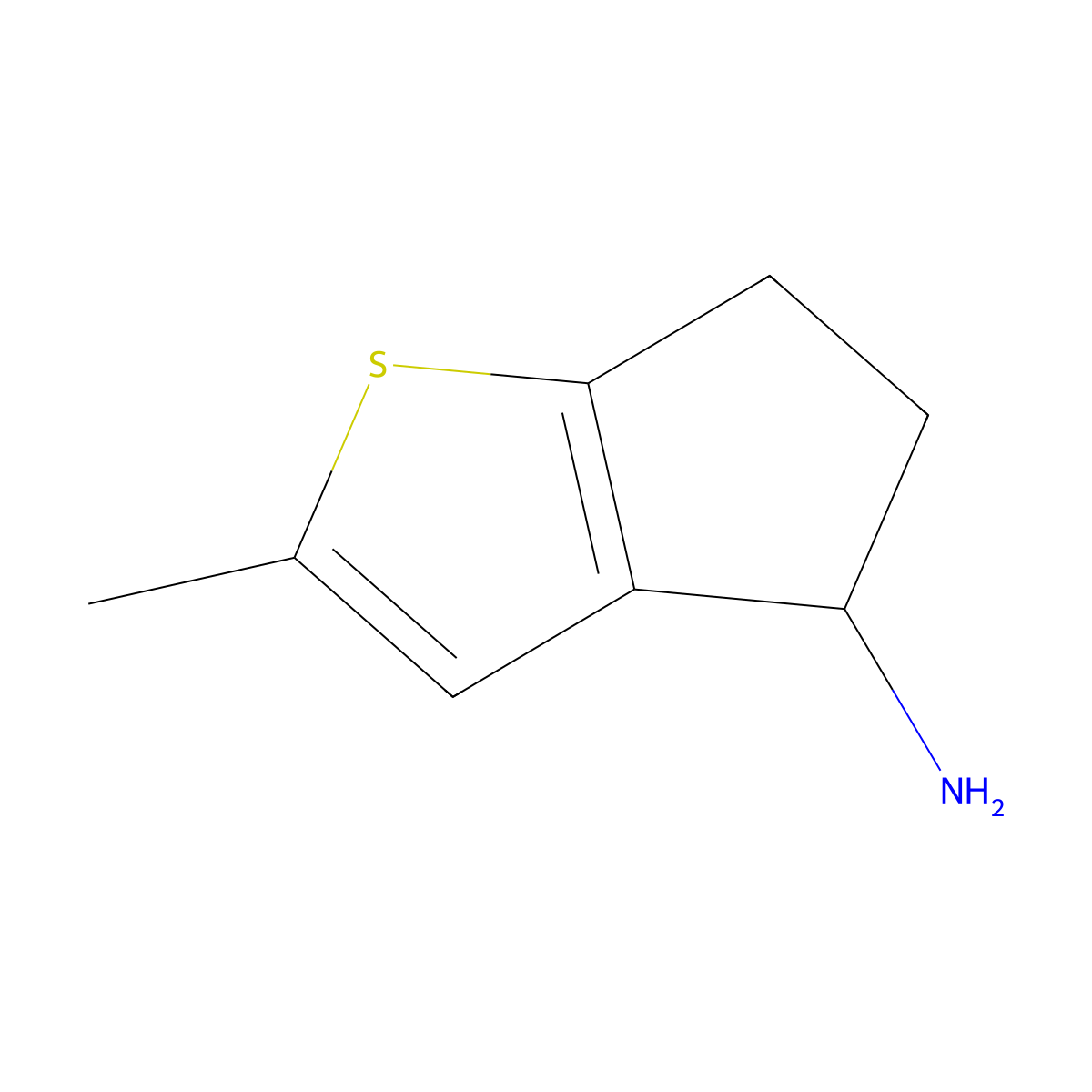 2-methyl-4H,5H,6H-cyclopenta[b]thiophen-4-amine molecular structure, CAS 1513420-35-3