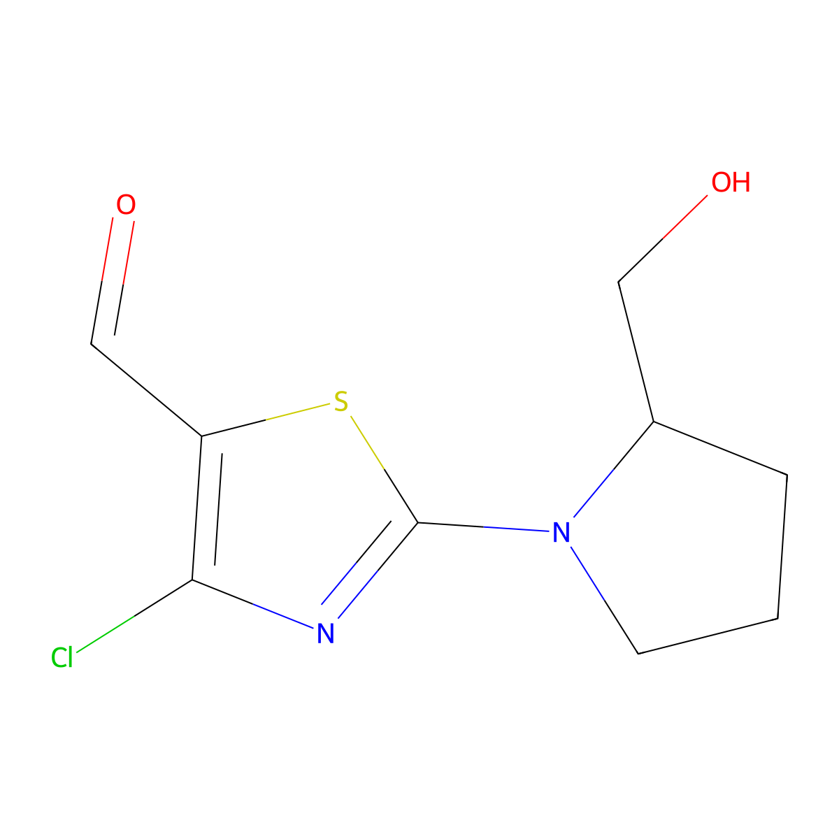 4-Chloro-2-[2-(hydroxymethyl)pyrrolidin-1-YL]-1,3-thiazole-5-carbaldehyde molecular structure, CAS 1513423-76-1