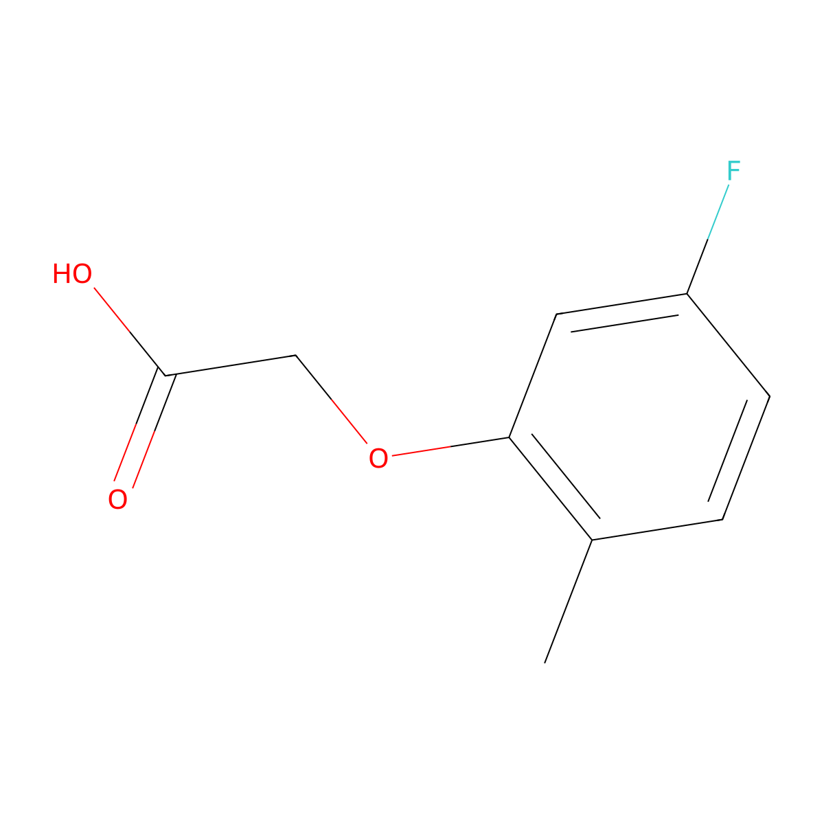 2-(5-Fluoro-2-methylphenoxy)acetic acid molecular structure, CAS 1513429-25-8