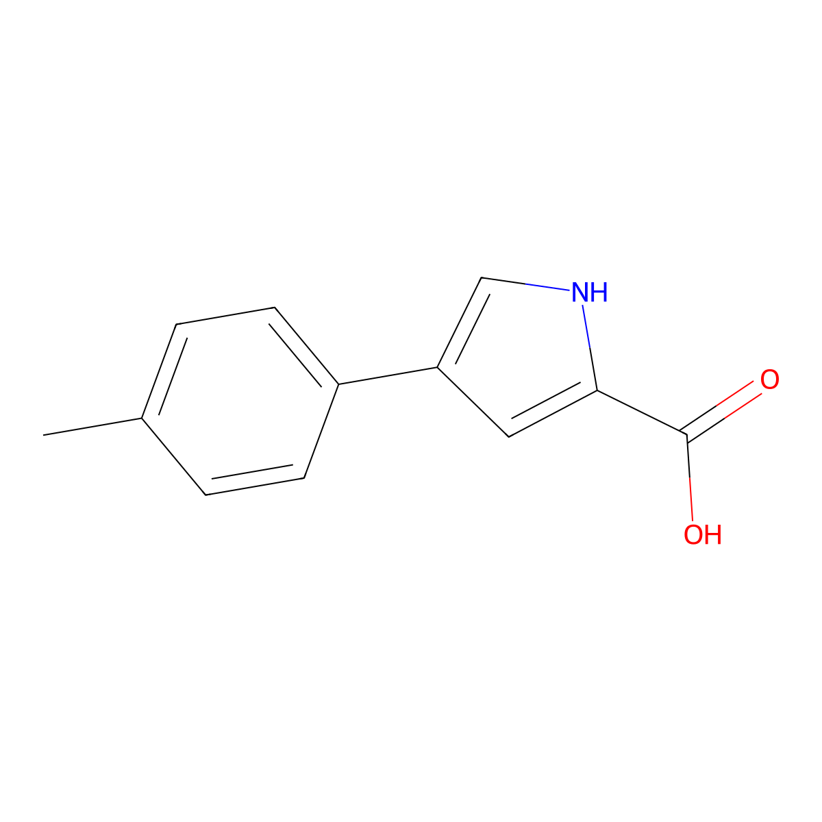 4-(p-tolyl)-1H-Pyrrole-2-carboxylic acid molecular structure, CAS 1513436-29-7