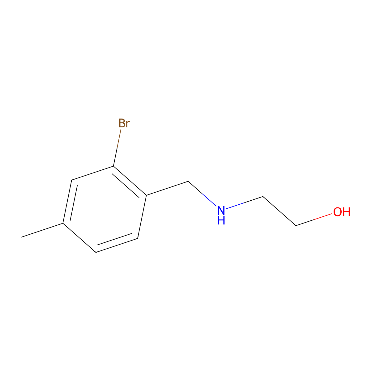 2-{[(2-Bromo-4-methylphenyl)methyl]amino}ethan-1-ol molecular structure, CAS 1513446-94-0
