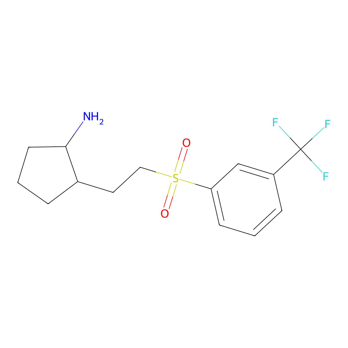2-{2-[3-(Trifluoromethyl)benzenesulfonyl]ethyl}cyclopentan-1-amine molecular structure, CAS 1513452-57-7