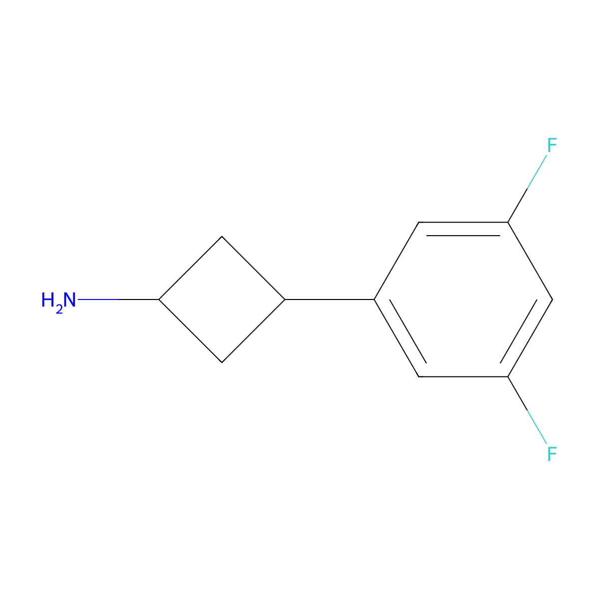 3-(3,5-Difluorophenyl)cyclobutan-1-amine molecular structure, CAS 1513453-50-3