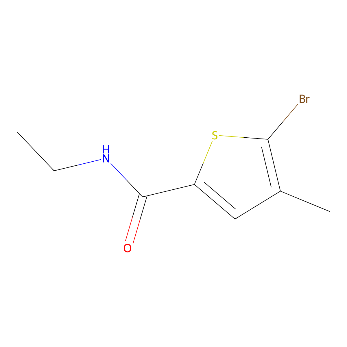 5-Bromo-N-ethyl-4-methylthiophene-2-carboxamide molecular structure, CAS 1513464-02-2