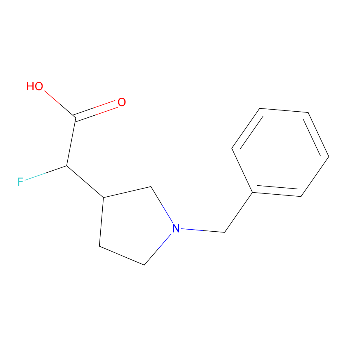 2-(1-Benzylpyrrolidin-3-yl)-2-fluoroacetic acid molecular structure, CAS 1513465-18-3