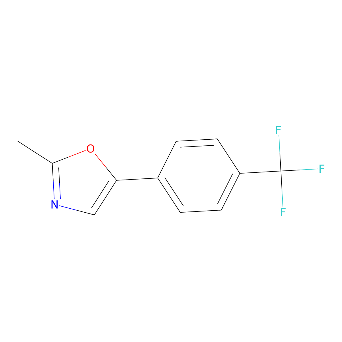 2-Methyl-5-[4-(trifluoromethyl)phenyl]oxazole molecular structure, CAS 1513465-82-1