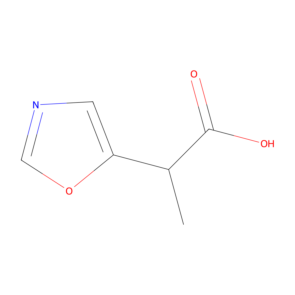 2-(1,3-Oxazol-5-yl)propanoic acid molecular structure, CAS 1513466-96-0