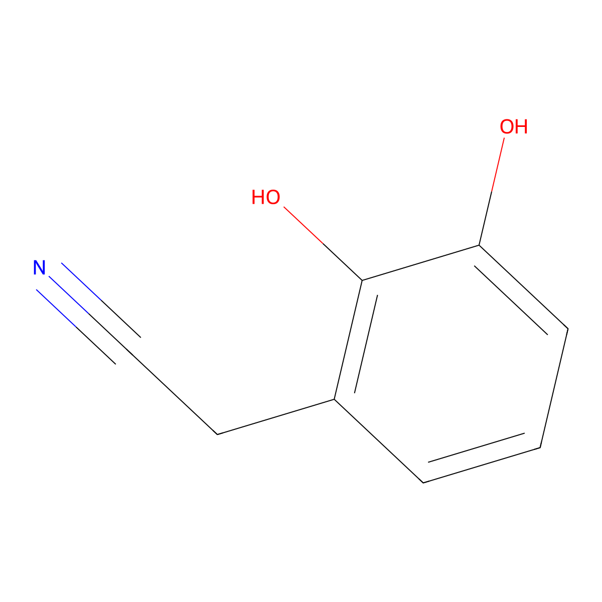 2-(2,3-Dihydroxyphenyl)acetonitrile molecular structure, CAS 1513469-96-9