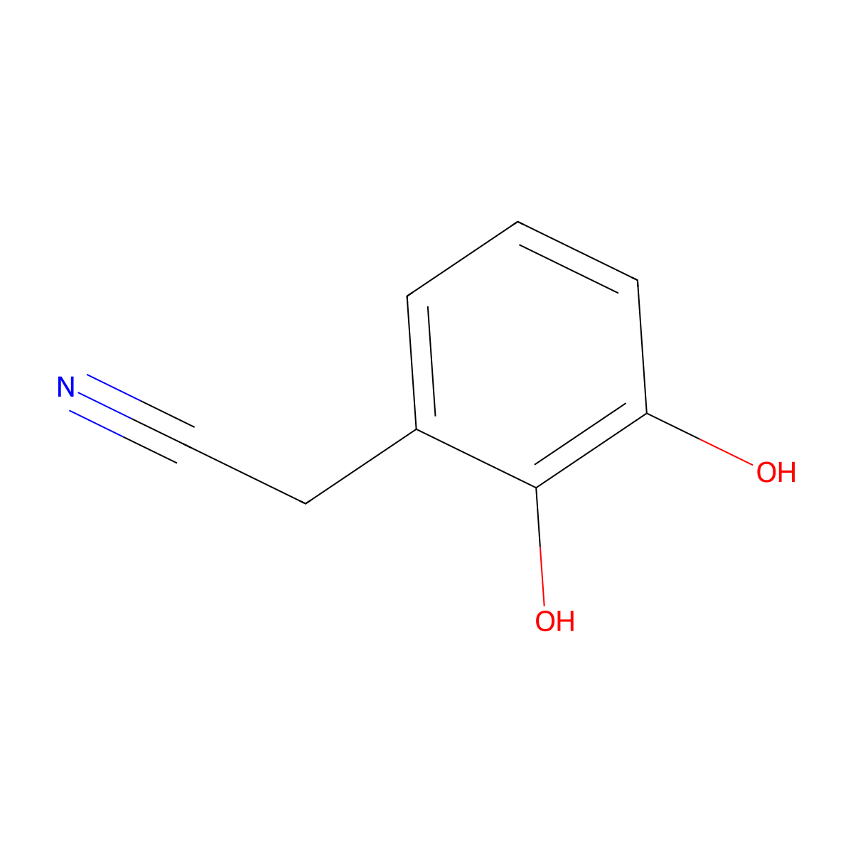2-(2,3-Dihydroxyphenyl)acetonitrile molecular structure, CAS 1513469-96-9