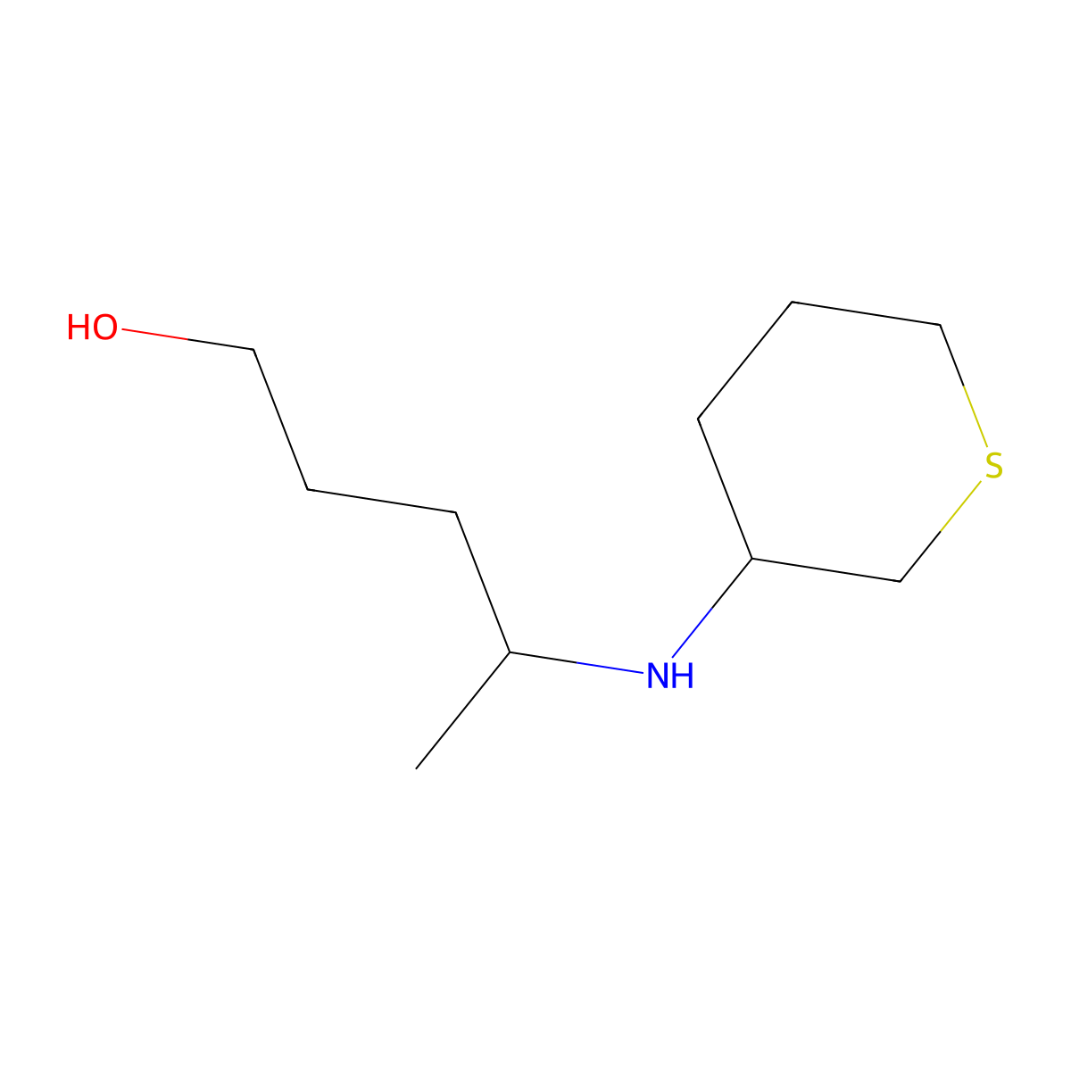 4-[(Thian-3-yl)amino]pentan-1-ol molecular structure, CAS 1513480-10-8