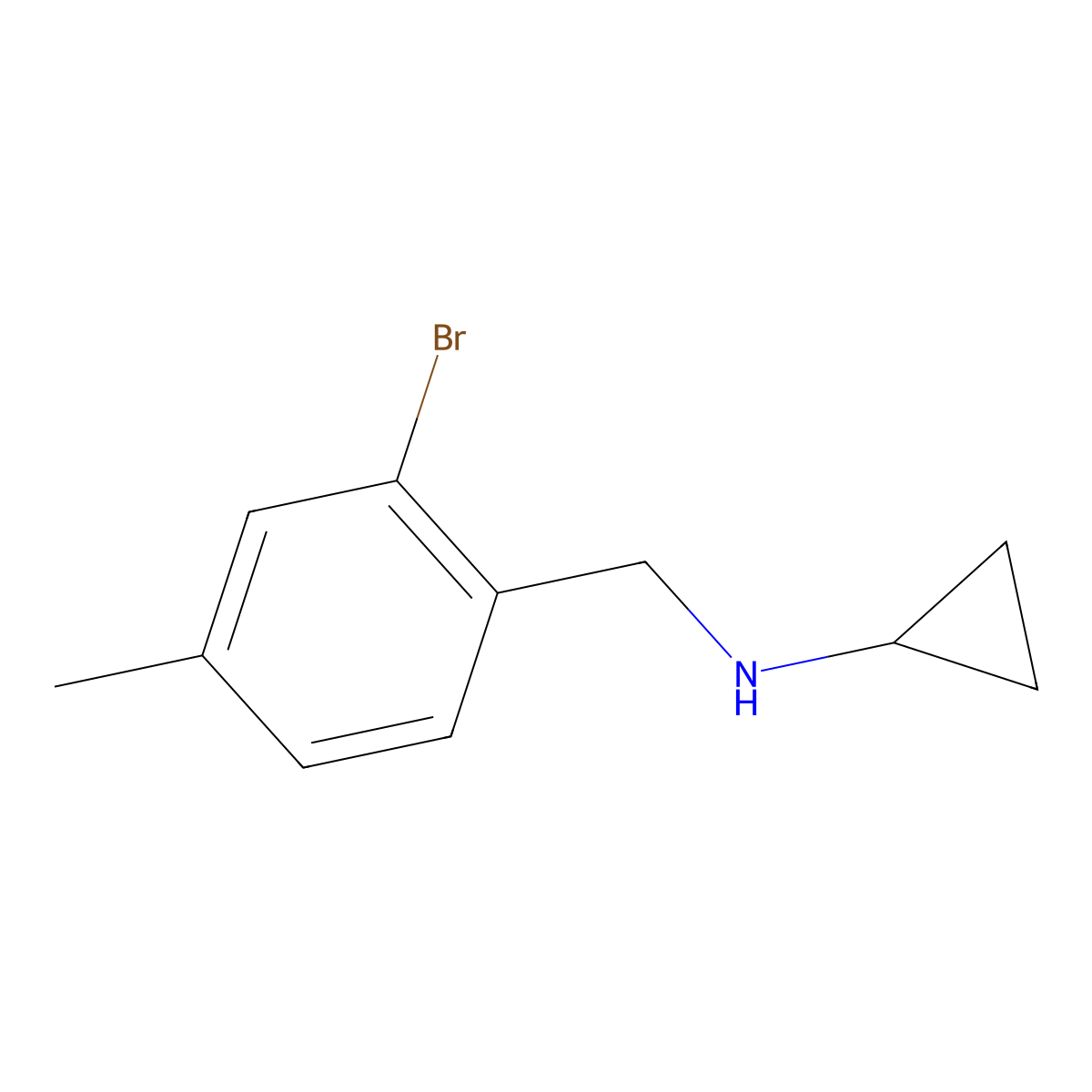 N-[(2-bromo-4-methylphenyl)methyl]cyclopropanamine molecular structure, CAS 1513482-52-4