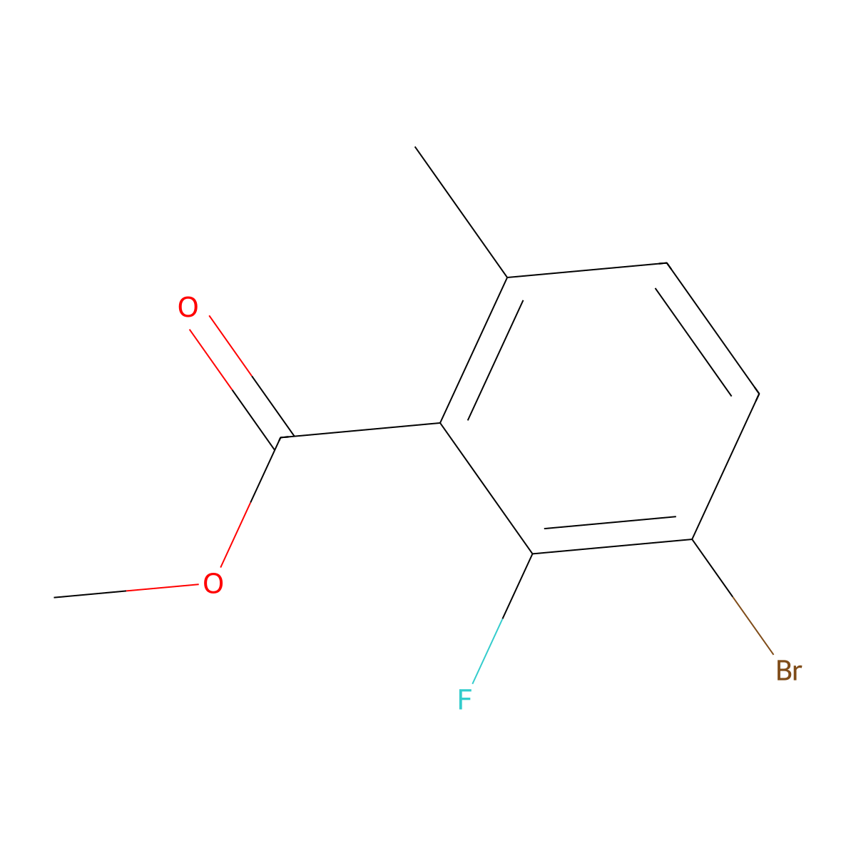 Methyl 3-bromo-2-fluoro-6-methylbenzoate molecular structure, CAS 1513482-95-5