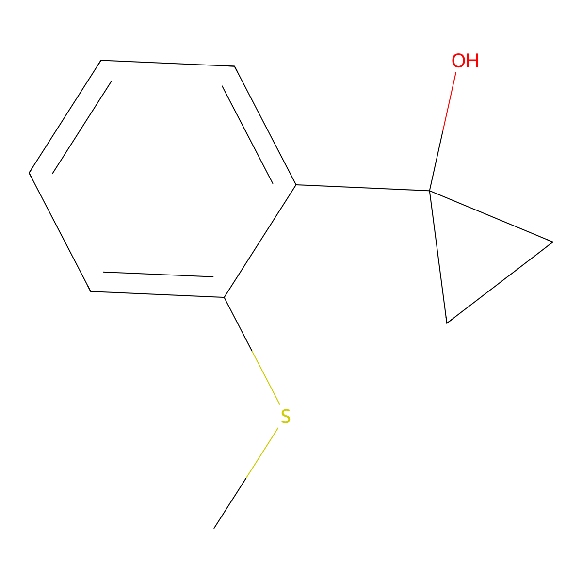 1-(2-(Methylthio)phenyl)cyclopropan-1-ol molecular structure, CAS 1513498-37-7
