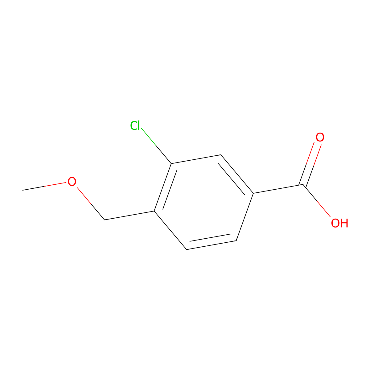 3-Chloro-4-(methoxymethyl)benzoic acid molecular structure, CAS 1513503-79-1