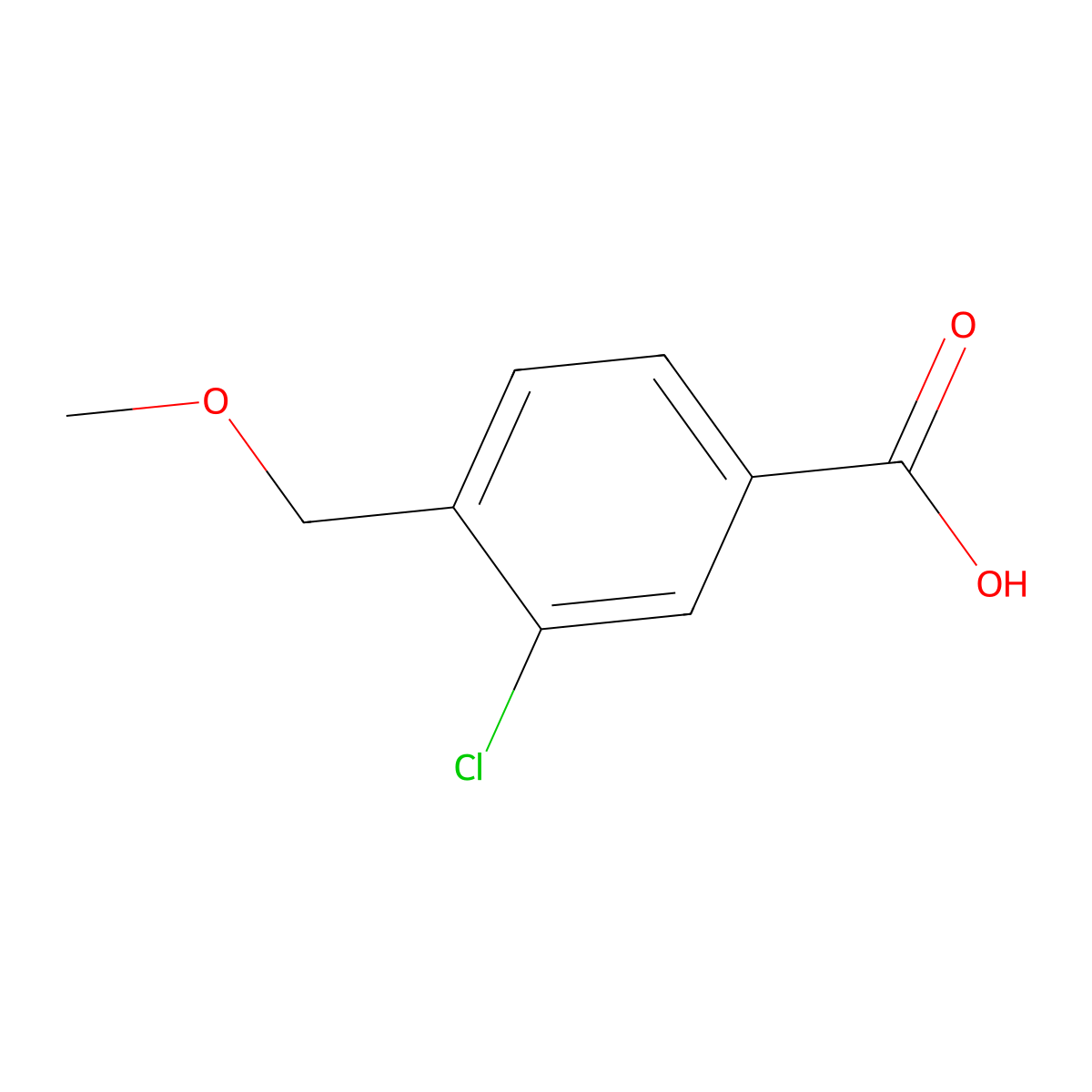 3-Chloro-4-(methoxymethyl)benzoic acid molecular structure, CAS 1513503-79-1